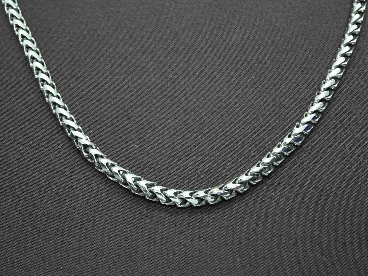 3mm Foxtail Link Chain Necklace 14k White Gold Italy Fancy 20" 25.8 Grams