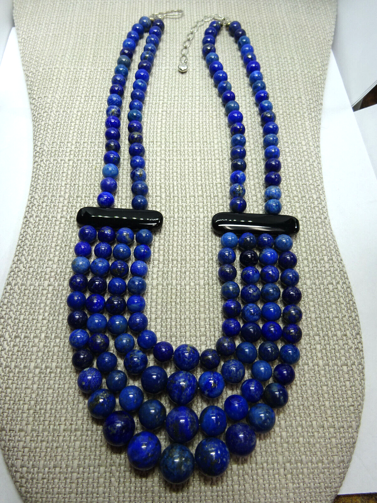 NEW Jay King Blue Lapis & Onyx Multi-Strand Bead Necklace,Desert RoseTrading,DRT