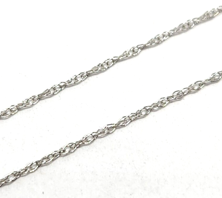 Heart Purple CZ 10k White Gold Necklace, 18'' Long