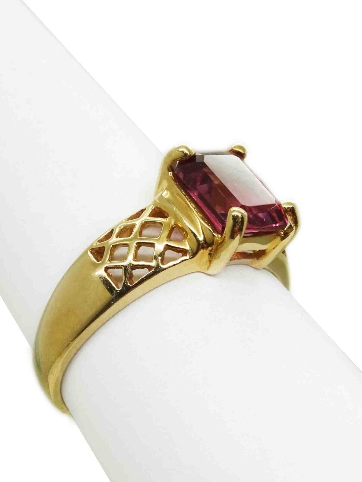 1.50ct Natural Pink Tourmaline Filigree Ring CID 14k Gold Size 6.25