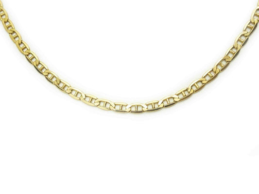 W. Kruk 5mm Wide Mariner Link Chain Necklace 14k Gold 22" Long 10.4 Grams