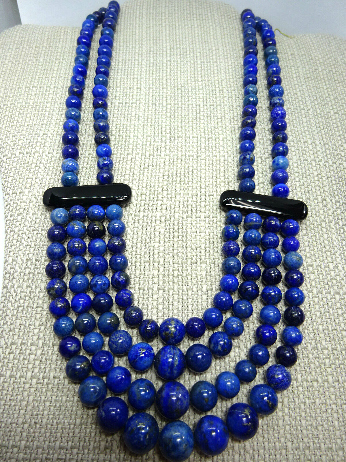 NEW Jay King Blue Lapis & Onyx Multi-Strand Bead Necklace,Desert RoseTrading,DRT