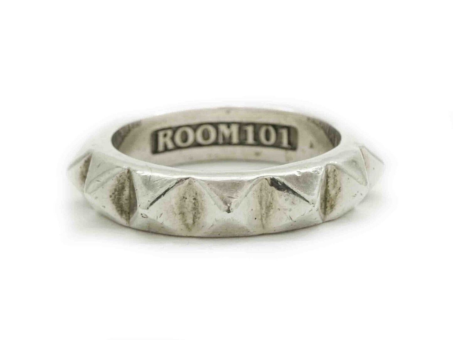 Room 101 Designer Men's Punk Band Spike Ring Sterling Silver 13.2 Grams Size 12