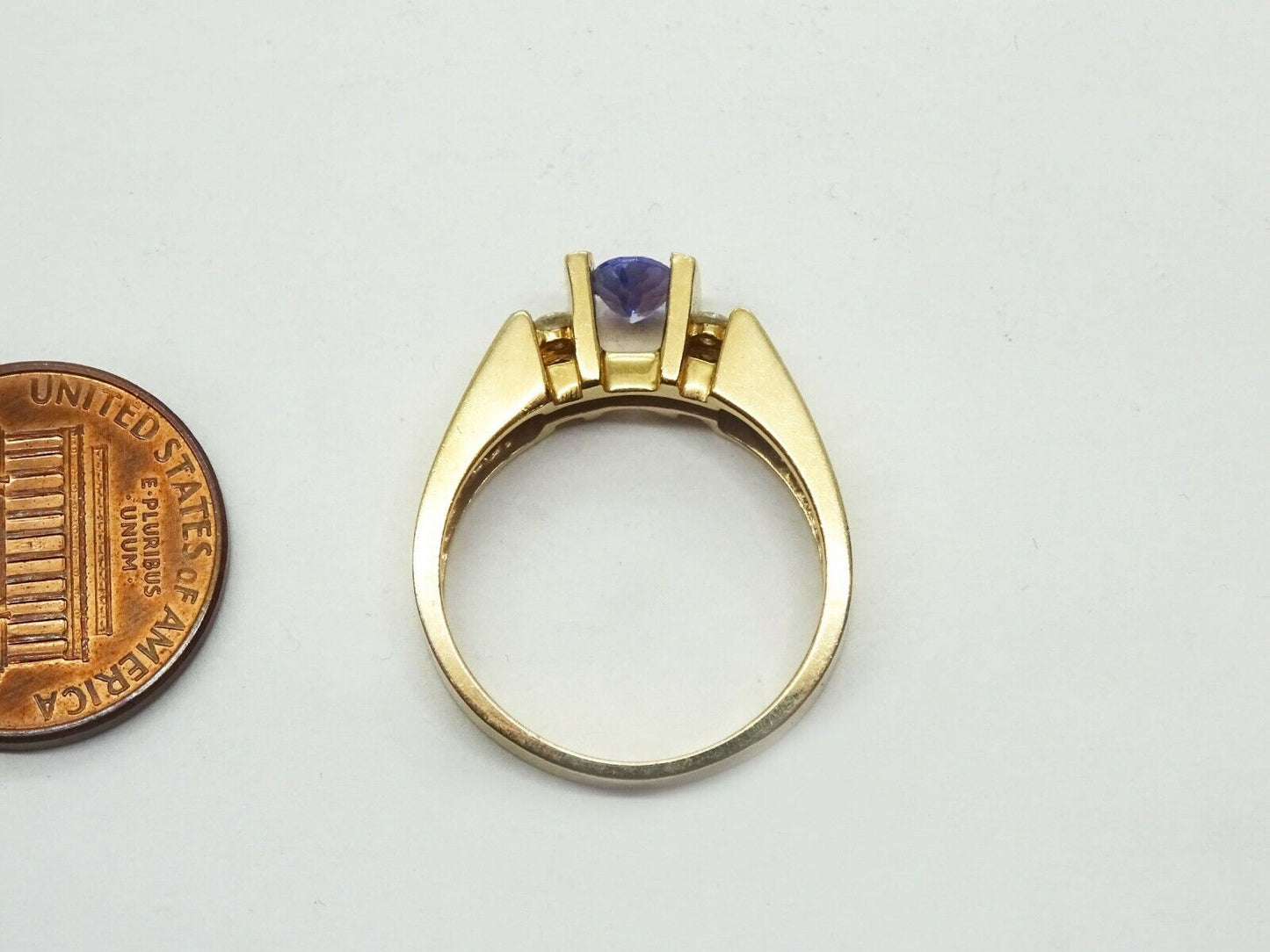 0.61ct tw Natural Tanzanite & Diamond Ring 14k Gold Size 7 Carte Blu Report