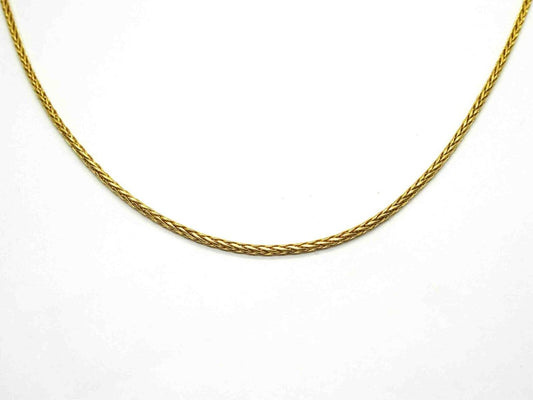 Italy Thin Spiga Wheat Chain Necklace 14k Gold