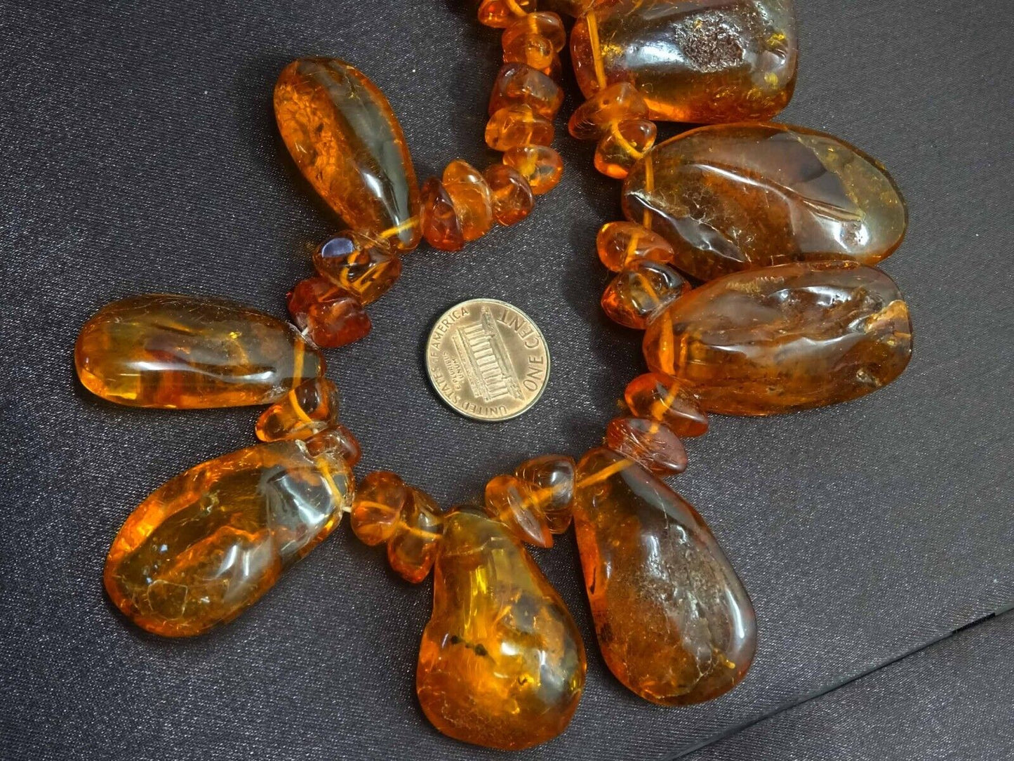 Estate Baltic Amber Chunky Freeform Nugget Necklace 20.5"