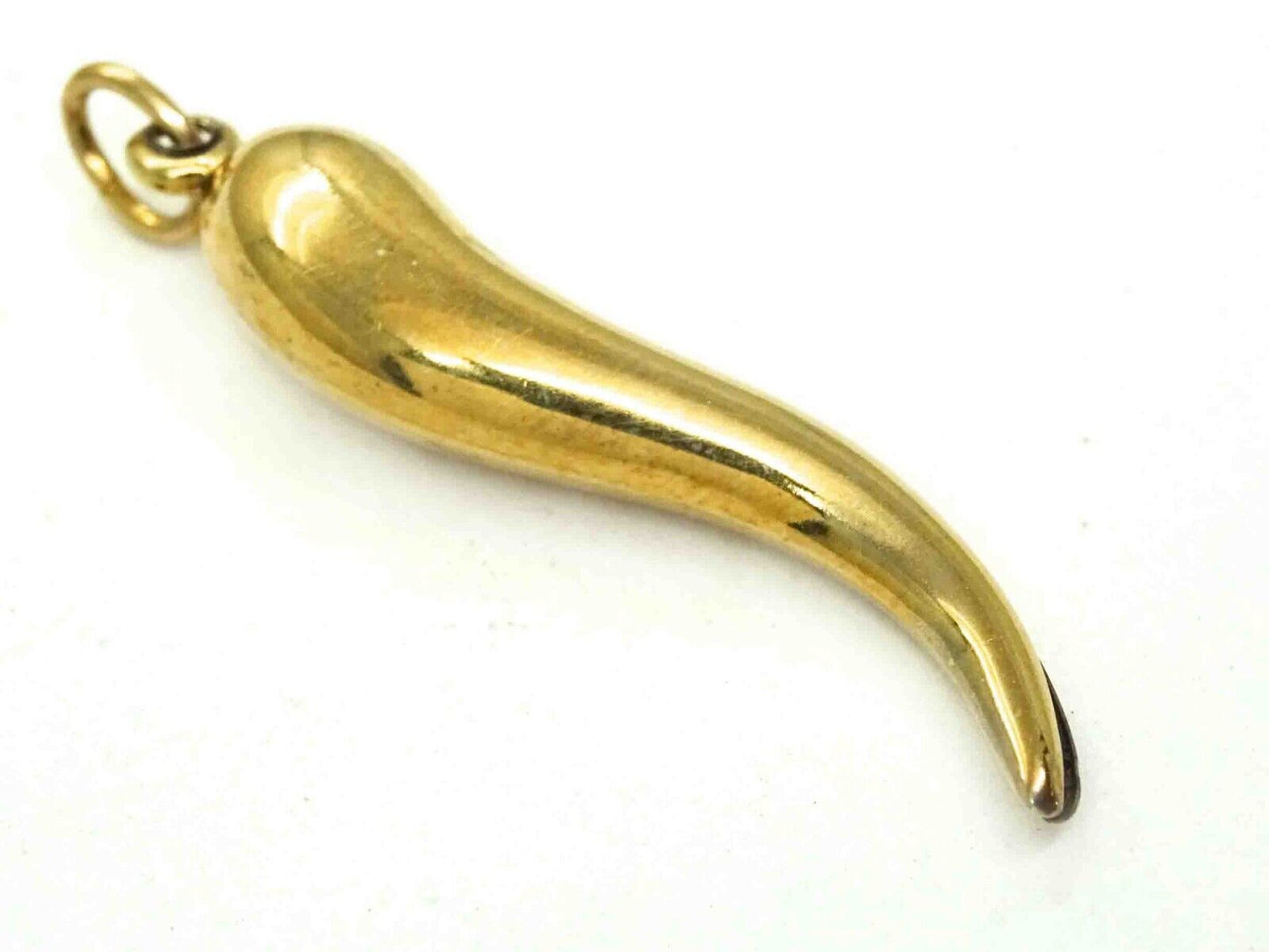 Cornicello Horn Good Luck Charm Pendant 14k Gold 1.0 Grams