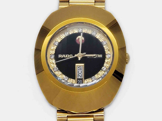 Rado Diastar Original Watch 35mm Case Gold Tone Stainless Steel #R12413583 + Box