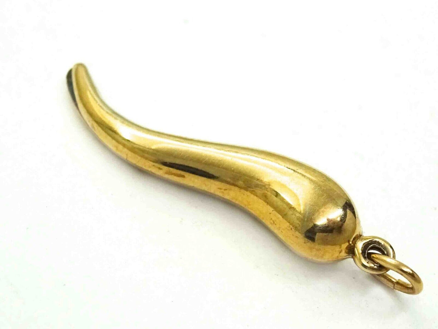 Cornicello Horn Good Luck Charm Pendant 14k Gold 1.0 Grams