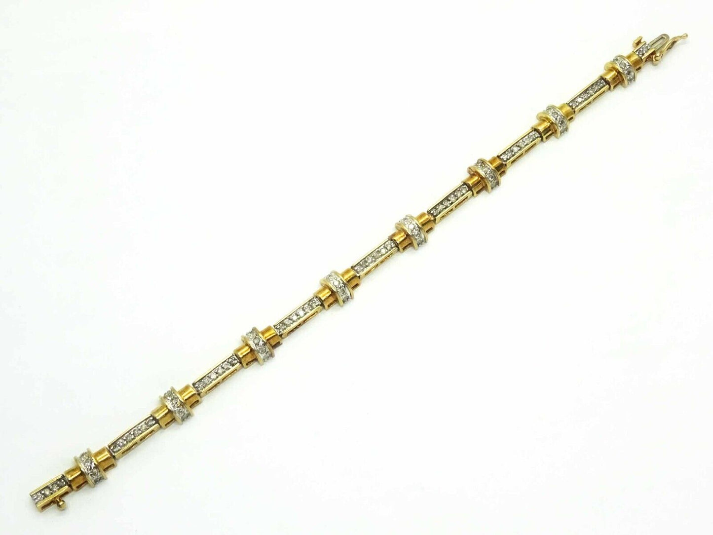 2.94ct tw Natural Diamond Tennis Bracelet 10k Gold 7.25"