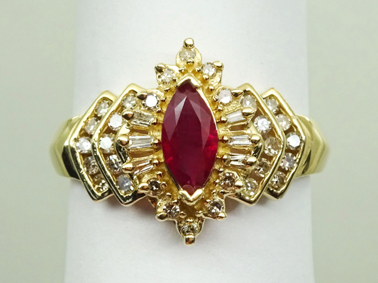 1.04ct tw Natural Heat-Treated Ruby & Diamond Halo Ring 14k Size 9.25