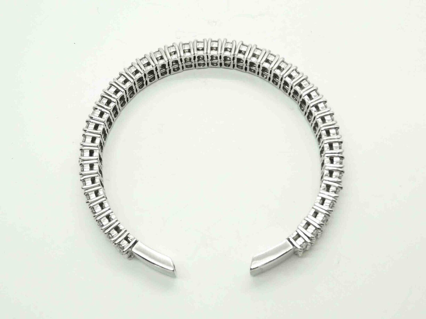 Flexible CZ 2-Row Cuff Bracelet Sterling Silver ADI