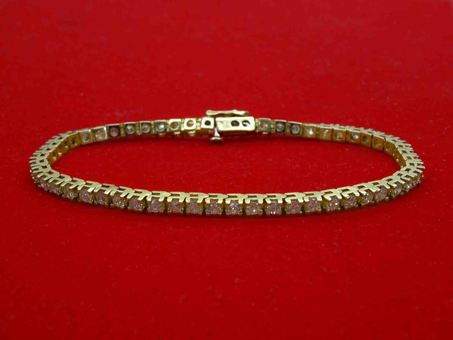 2.91ct tw Natural Diamond 3mm Line Tennis Bracelet 14k Gold