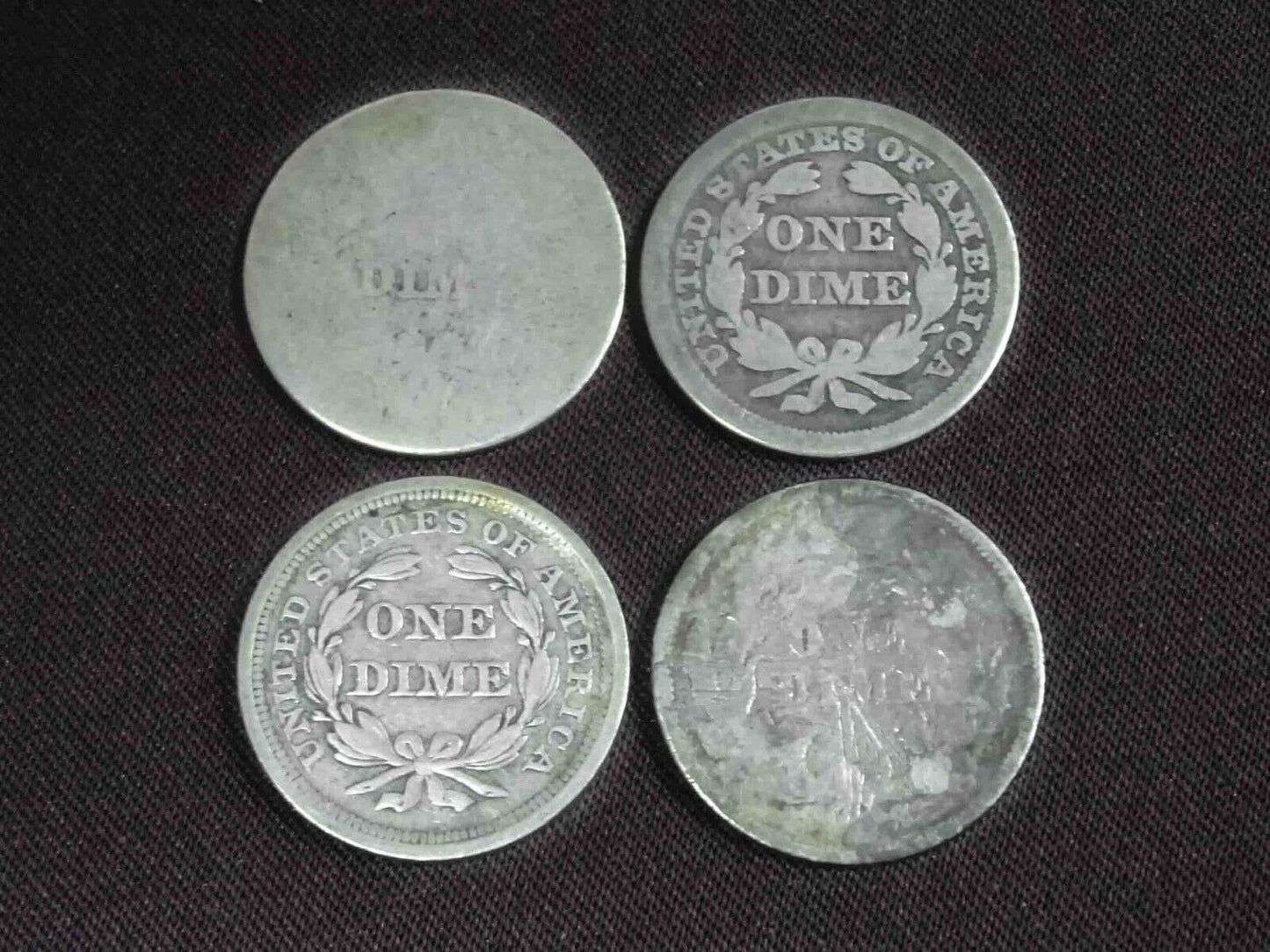 4pc Lot of Seated Liberty Dimes