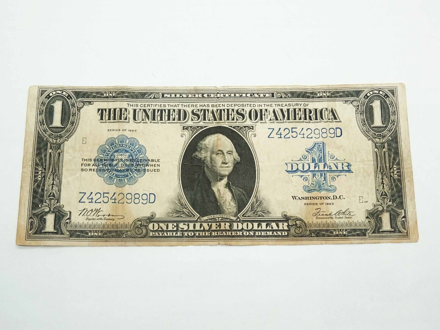 1923 $1 Silver Certificate Large Note Z42542989D Fine