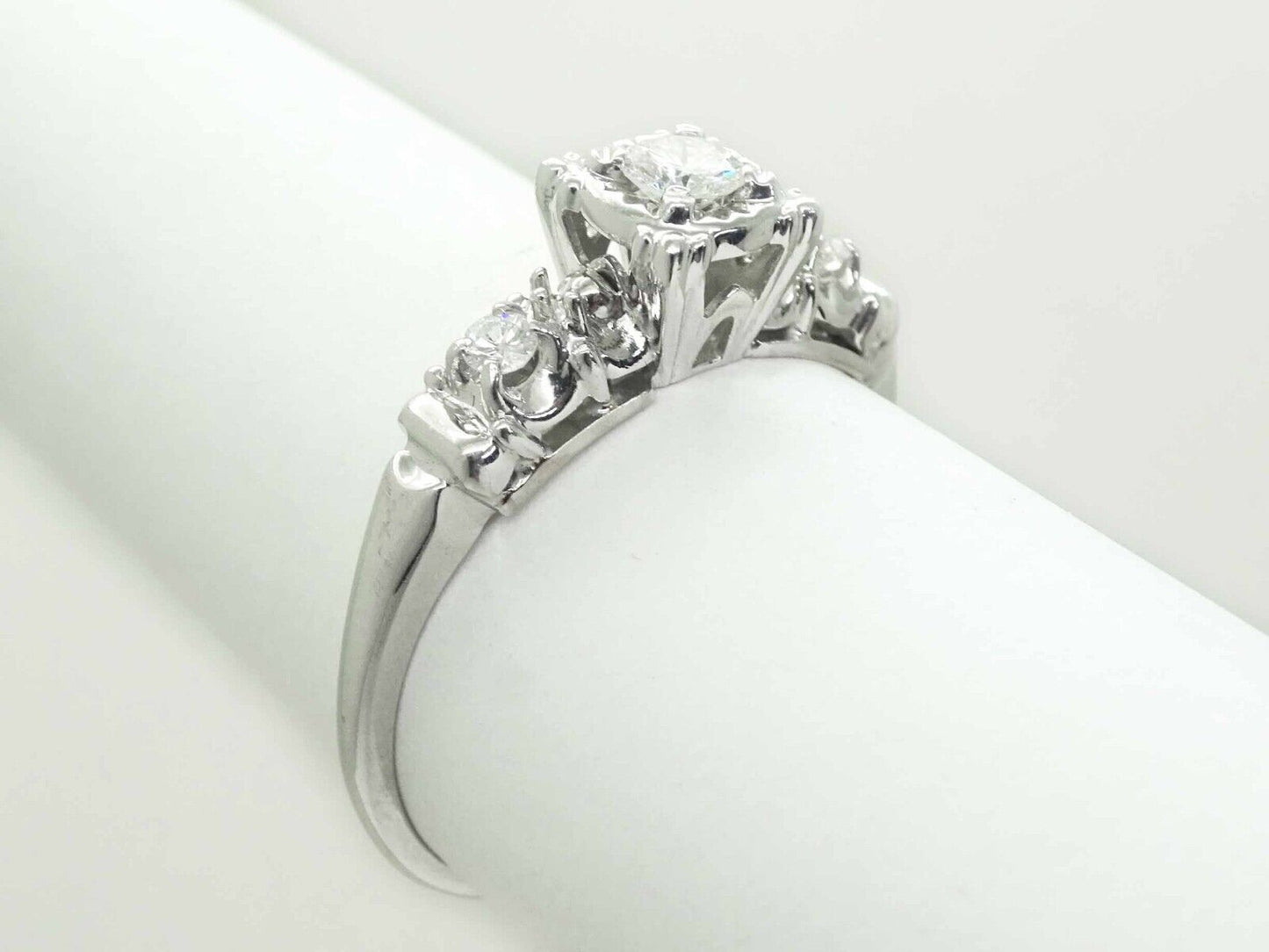 Spreckman "Blu-Ray" 0.35ct tw Natural Diamond Ring 14k White Gold Size 10.25