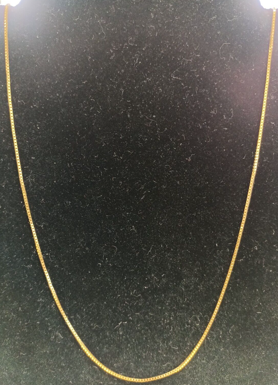 14k Yellow Gold 1mm Wide Box Chain Necklace 25'' Long, 4.6g