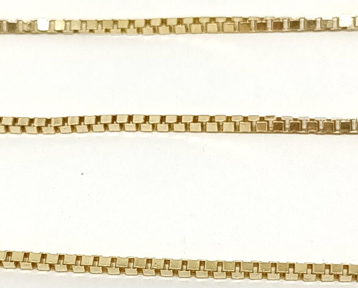 14k Yellow Gold 1mm Wide Box Chain Necklace 25'' Long, 4.6g