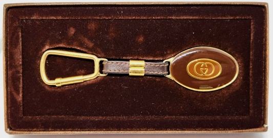 Vintage Gucci Leather Keychain W/ Original Box