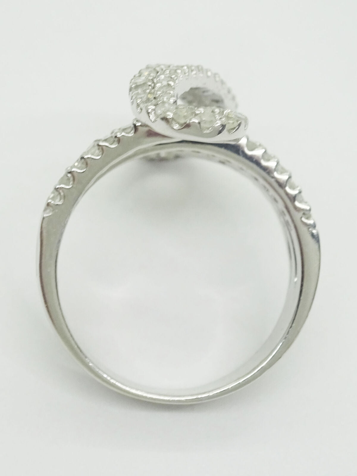 Ladies 1ct tw Natural Diamond Swirl Ring 14k White Gold Size 7.5