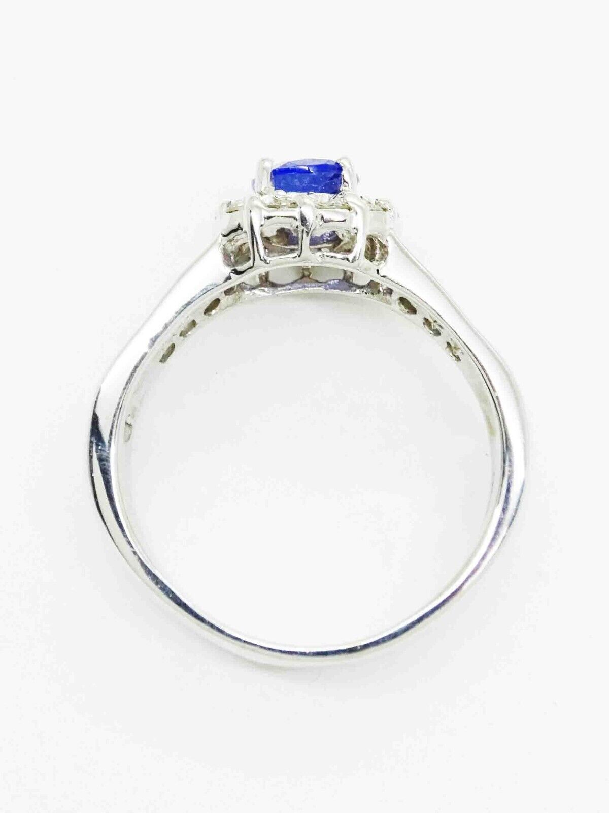 LeVian 2.00ct tw Oval Tanzanite & Diamond Ring 18k White Gold Size 9.75