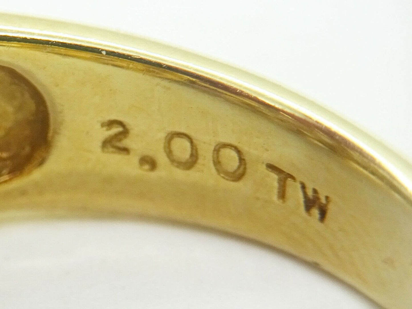 2ct tw Natural Princess & Baguette Diamond Wedding Ring 14k Gold Size 9