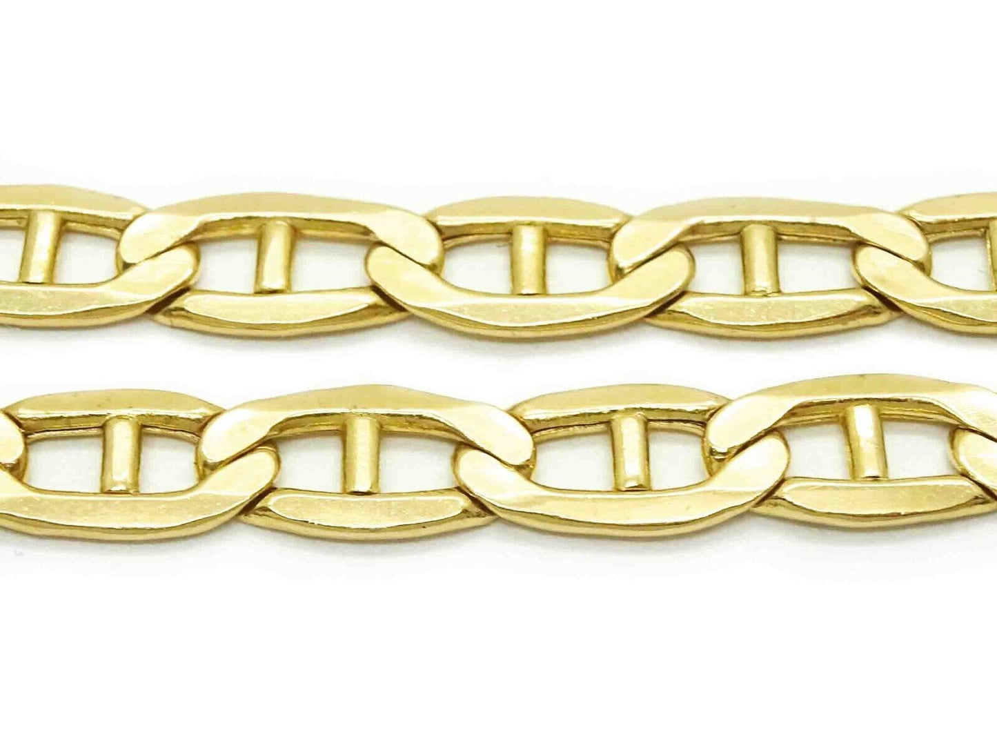 W. Kruk 5mm Wide Mariner Link Chain Necklace 14k Gold 22" Long 10.4 Grams