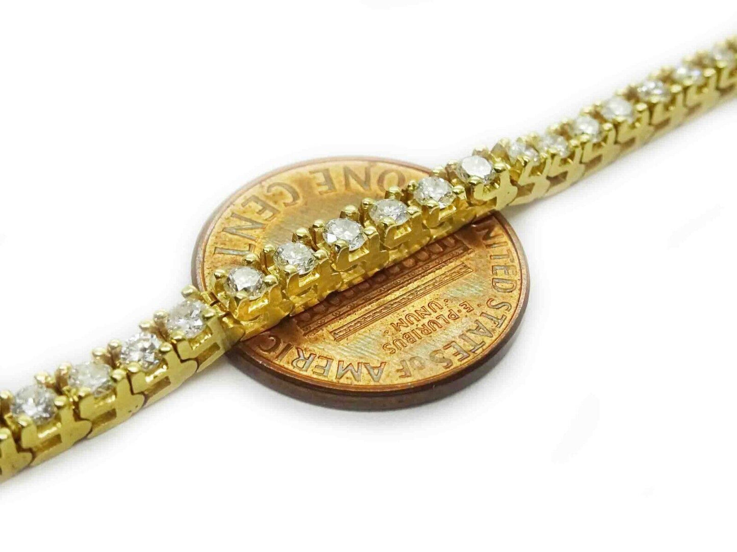 2.91ct tw Natural Diamond 3mm Line Tennis Bracelet 14k Gold