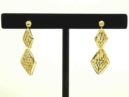 Dia-Cut Tie Dangle Drop Earrings 14k Gold