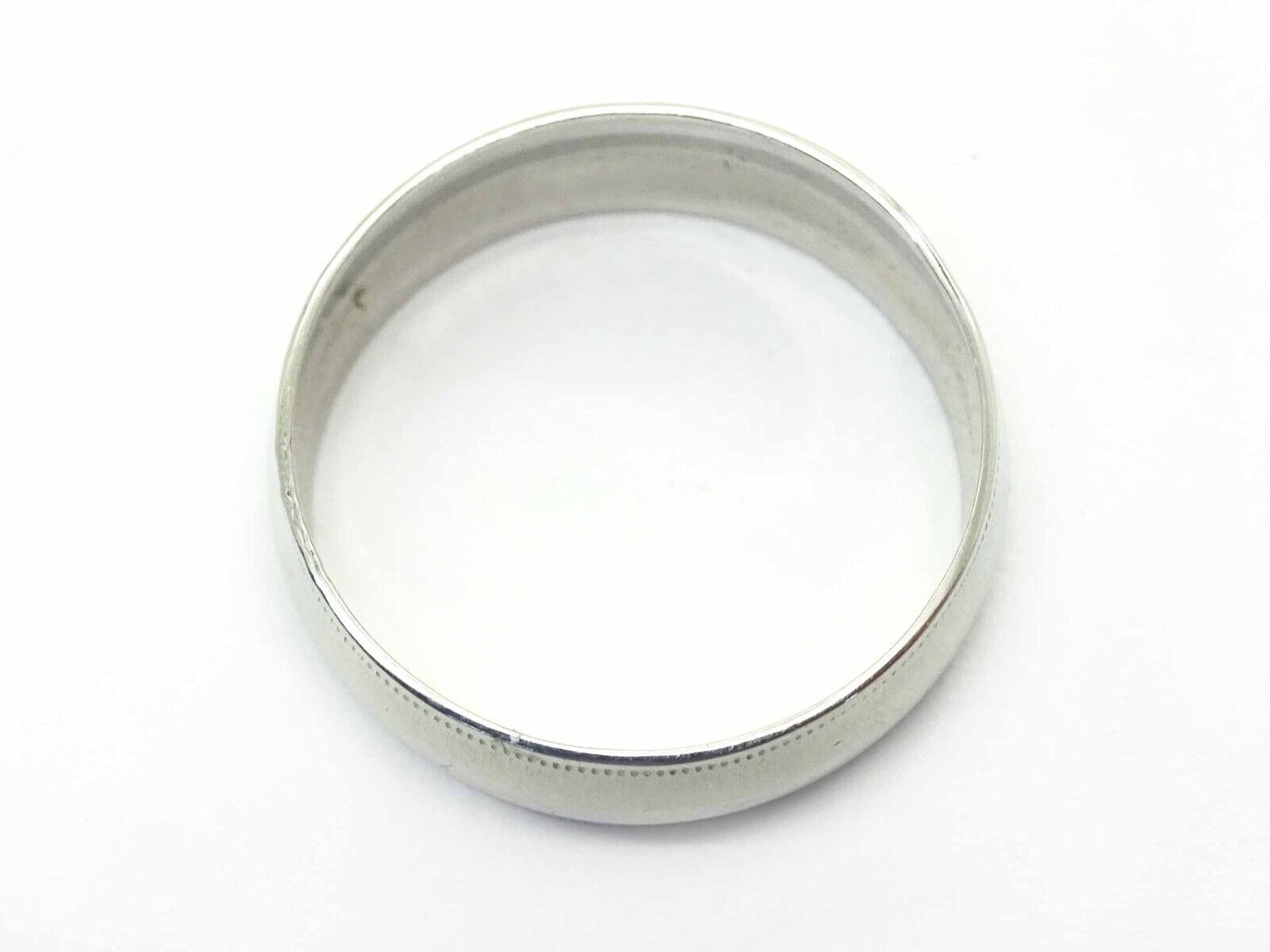 6mm Wide High Polish Dia-Cut Design Milgrain Edge Platinum Band Ring Size 8.5