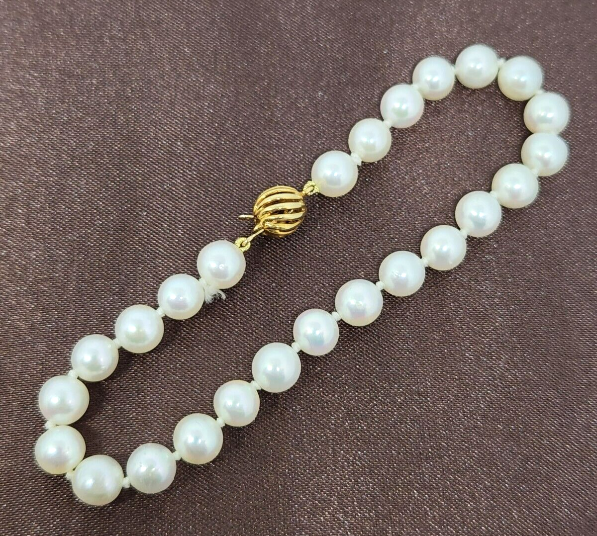 14k Yellow Gold Saltwater Akoya Pearl Bracelet 7.25'', 6.25mm, 25 Pearls