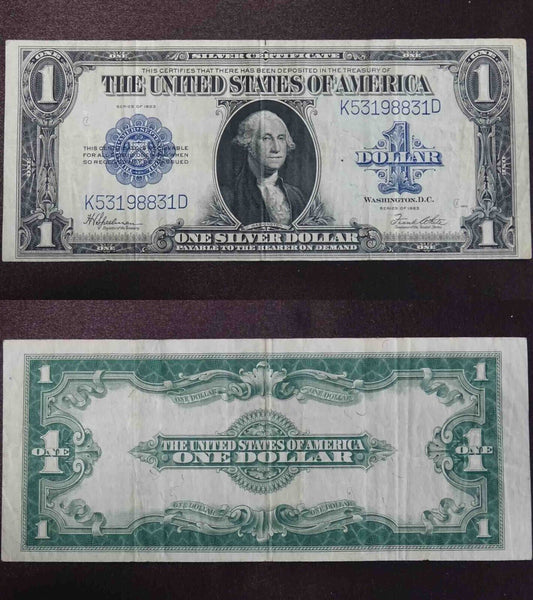 1923 $1 One Dollar Silver Certificate Large Note Serial #K53198831D
