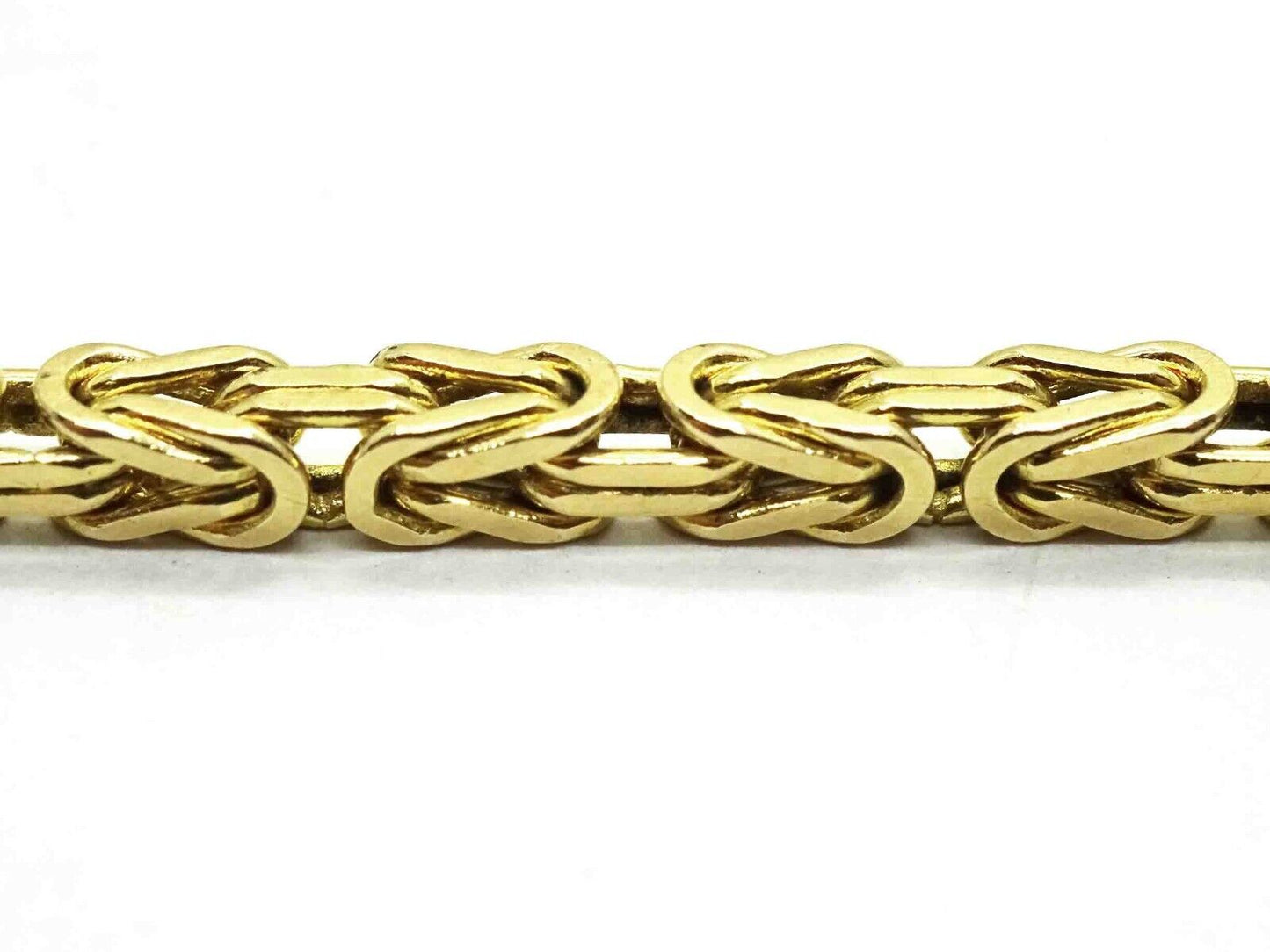 Italy 3mm Byzantine Square Design Bracelet 14k Gold 7-3/8" Long