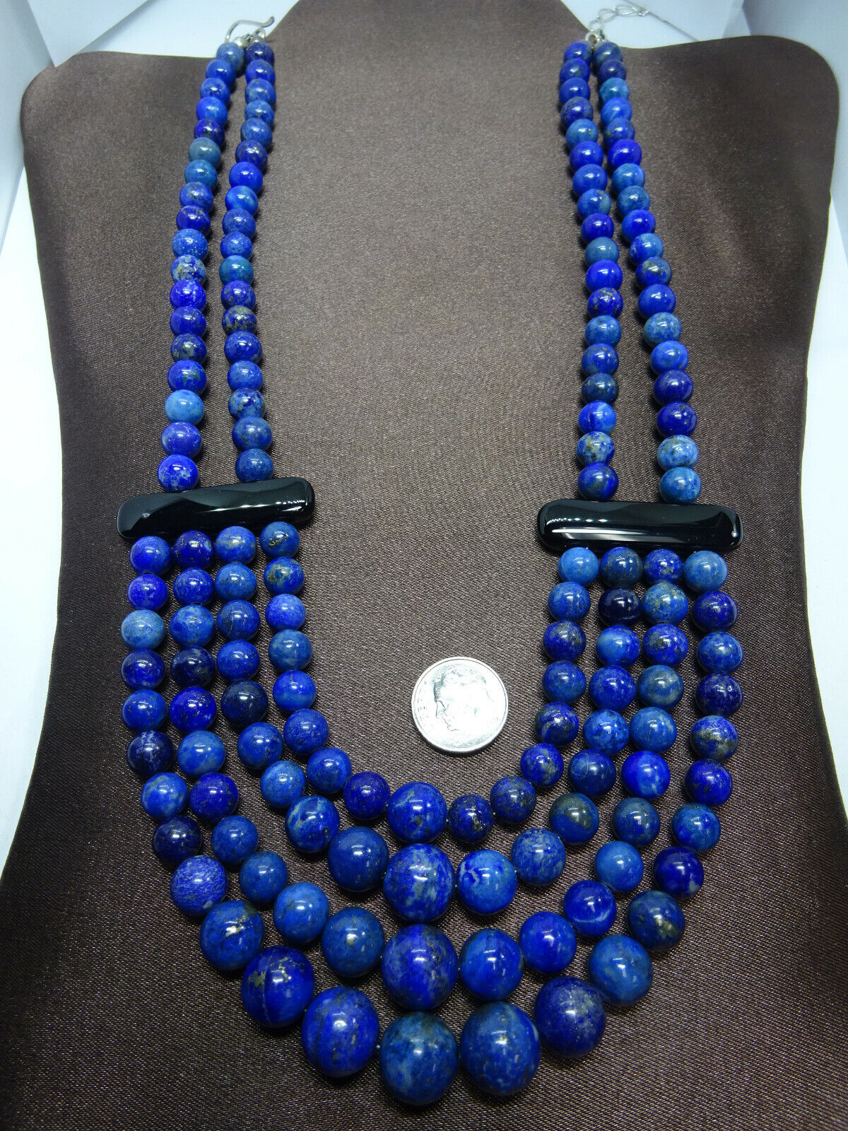 NEW Jay King Blue Lapis & Onyx Multi-Strand Bead Necklace,Desert RoseTrading,DRT