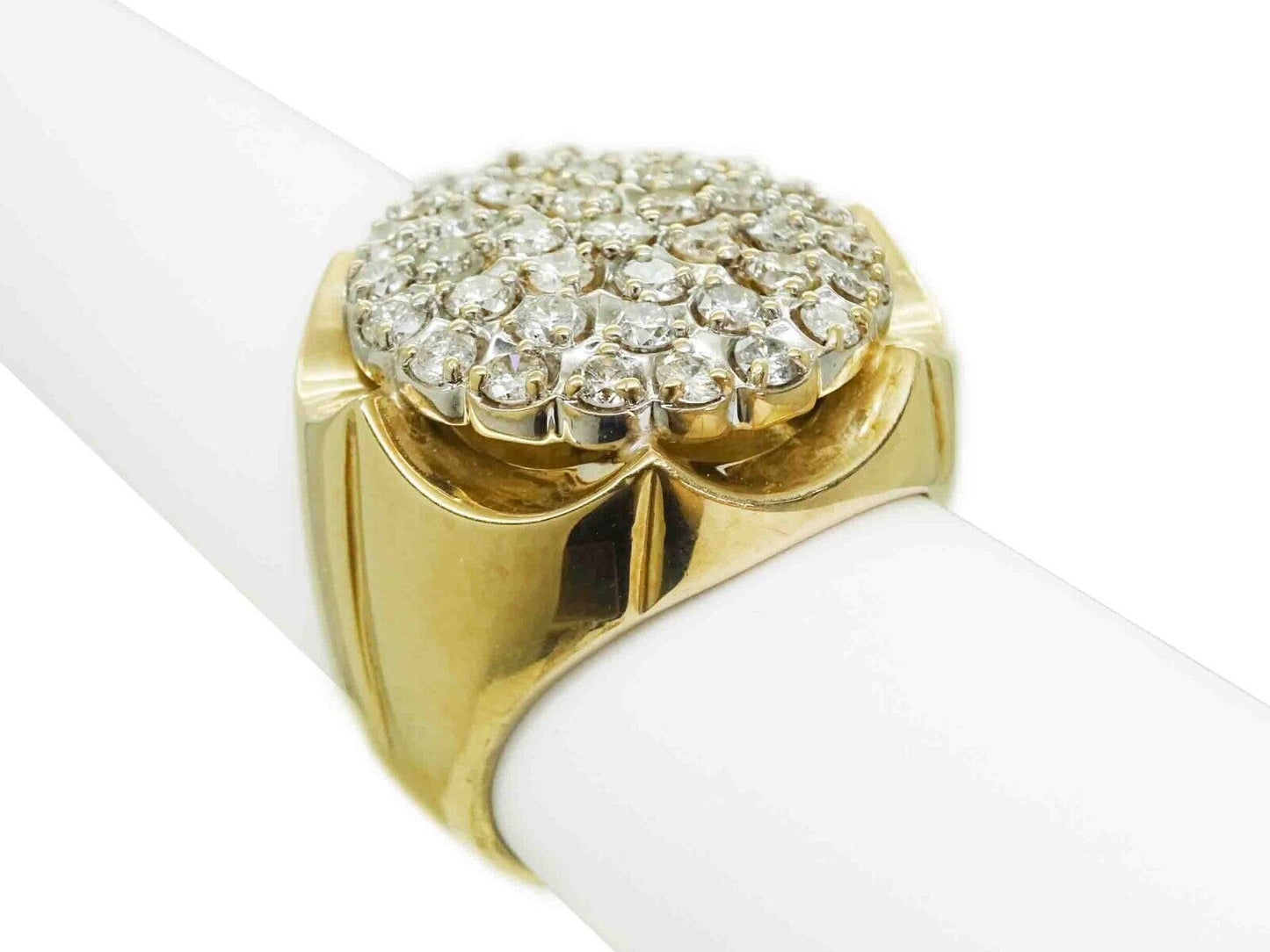 Men's 2.00ct tw Diamond Cluster Cocktail Filigree Ring 14k Gold Size 10
