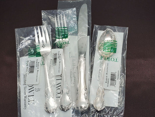Towle French Provincial 4pc Sterling Silver Flatware Place Setting