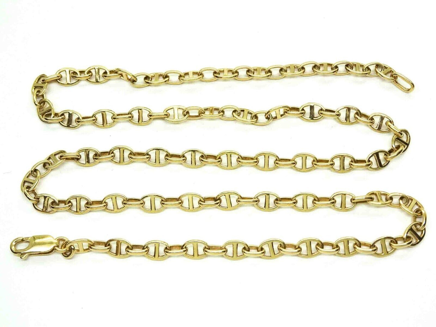 4.5mm Wide Mariner & Oval Link Chain Necklace 14k Gold 20.5" Long 16.1 Grams