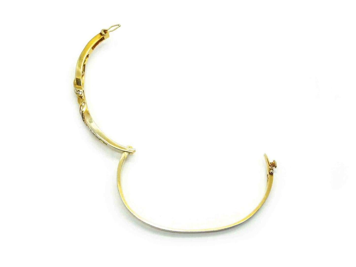 2.10ct tw Natural Diamond Fancy Hinged Bangle Bracelet 14k Gold 29.8 Grams