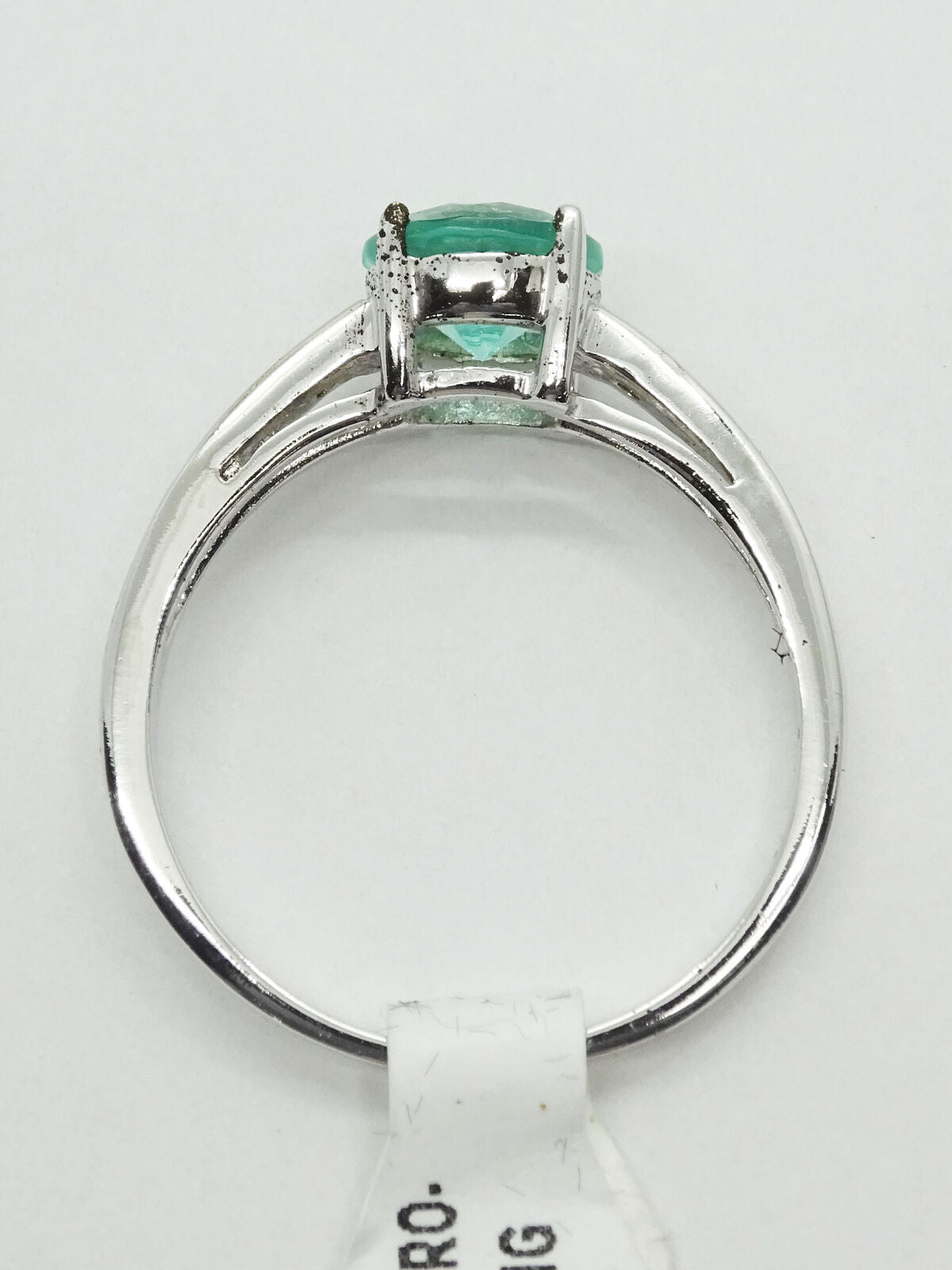 1.75ct tw Simulated Round Green Spinel & CZ  Ring Size 11