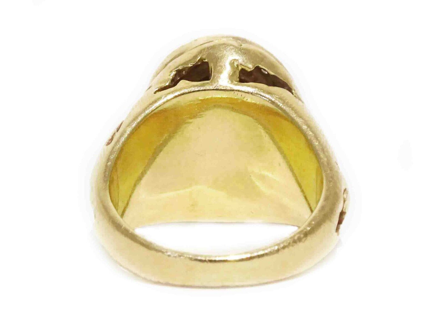 Men's Large Black Star Sapphire & Diamond Halo Ring 14k Gold Size 9