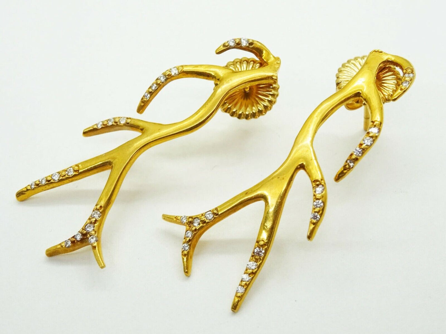 0.30ct tw Natural Diamond Branch Design Drop Earrings 18k Gold