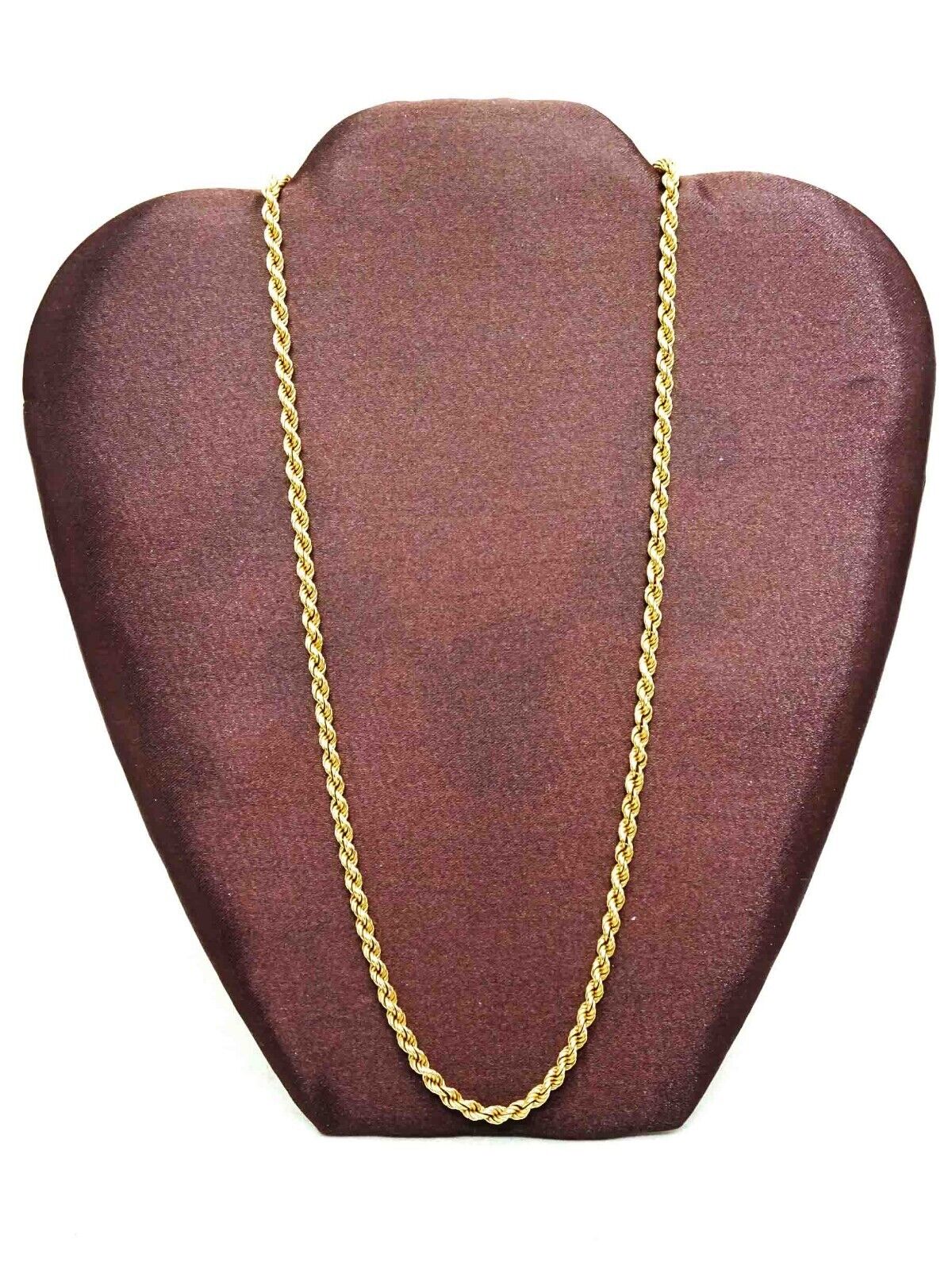 3.5mm Wide Italian Rope Chain Necklace 14k Gold 20" Long 10.7 Grams