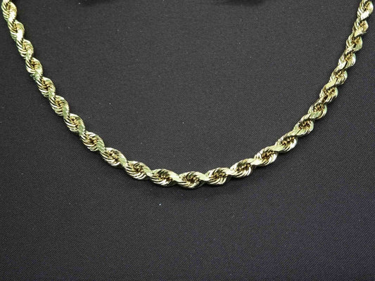 4mm Rope Chain Necklace 14k Gold Peru 18" 10 Grams