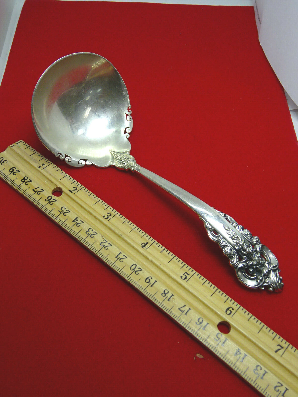 Wallace Grande Baroque Sterling Silver Gravy Ladle 6-1/2" No Mono