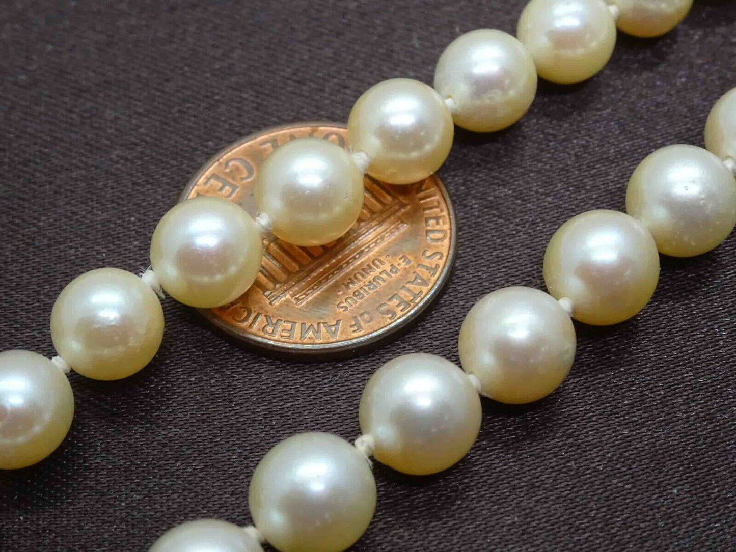 7mm Wide Pearl Necklace 16'' with 14k Sapphire Clasp