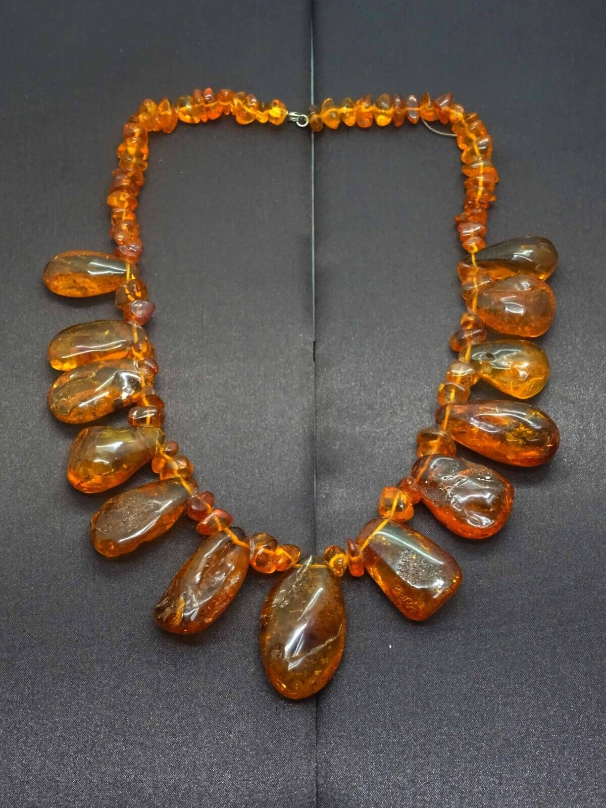 Estate Baltic Amber Chunky Freeform Nugget Necklace 20.5"