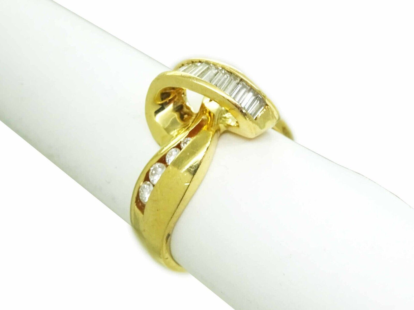 0.50ct tw Natural Diamond Ribbon Knot Style Ring 14k Gold Size 8.25