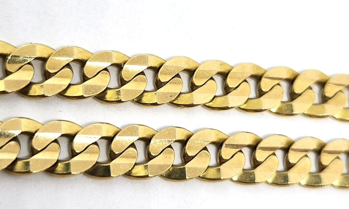 14k Yellow Gold Cuban Chain Necklace 20'' Long, 6mm Wide