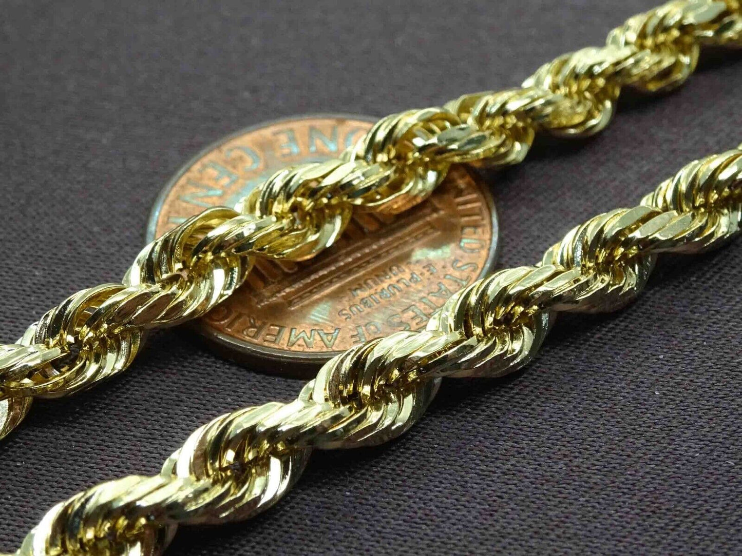 4mm Rope Chain Necklace 14k Gold Peru 18" 10 Grams