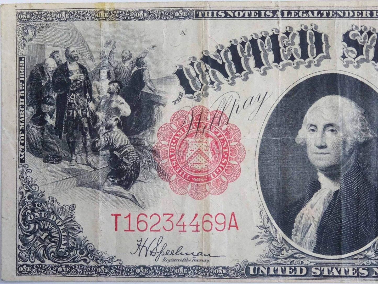 1917 $1 "Sawhorse" United States Legal Tender Large Note T16234469A